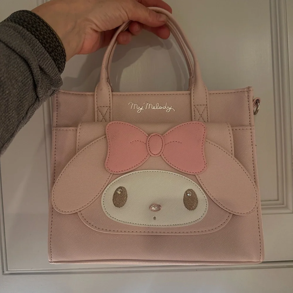 Sanrio My Melody 2WAY crossbody bag / sling shoulder bag (face) Like New - Picture 4 of 4